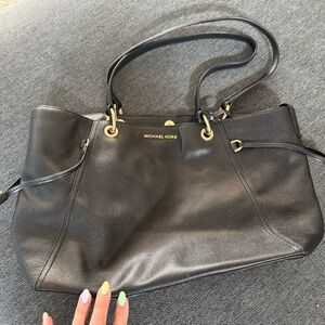 Michael Kors Black Leather Tote Bag